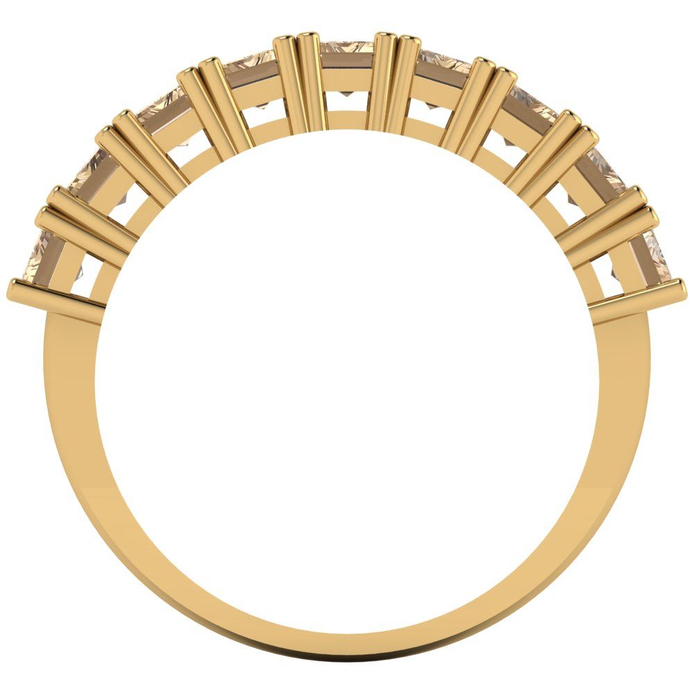 2.61 cttw Yellow Moissanite Emerald Cut Yellow Gold Eternity Wedding Band