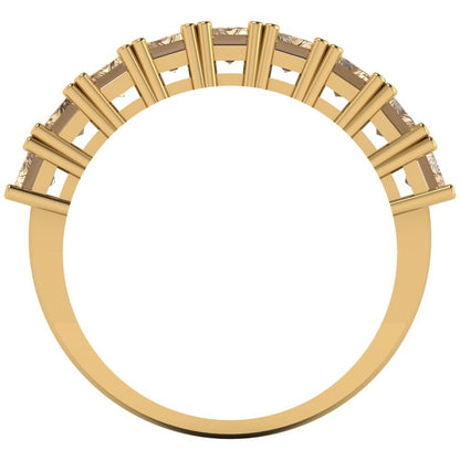 2.61 cttw Yellow Moissanite Emerald Cut Yellow Gold Eternity Wedding Band