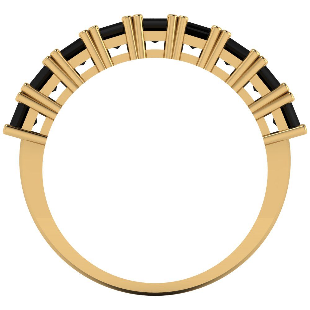 2.61 cttw Natural Onyx Emerald Cut Yellow Gold Eternity Wedding Band