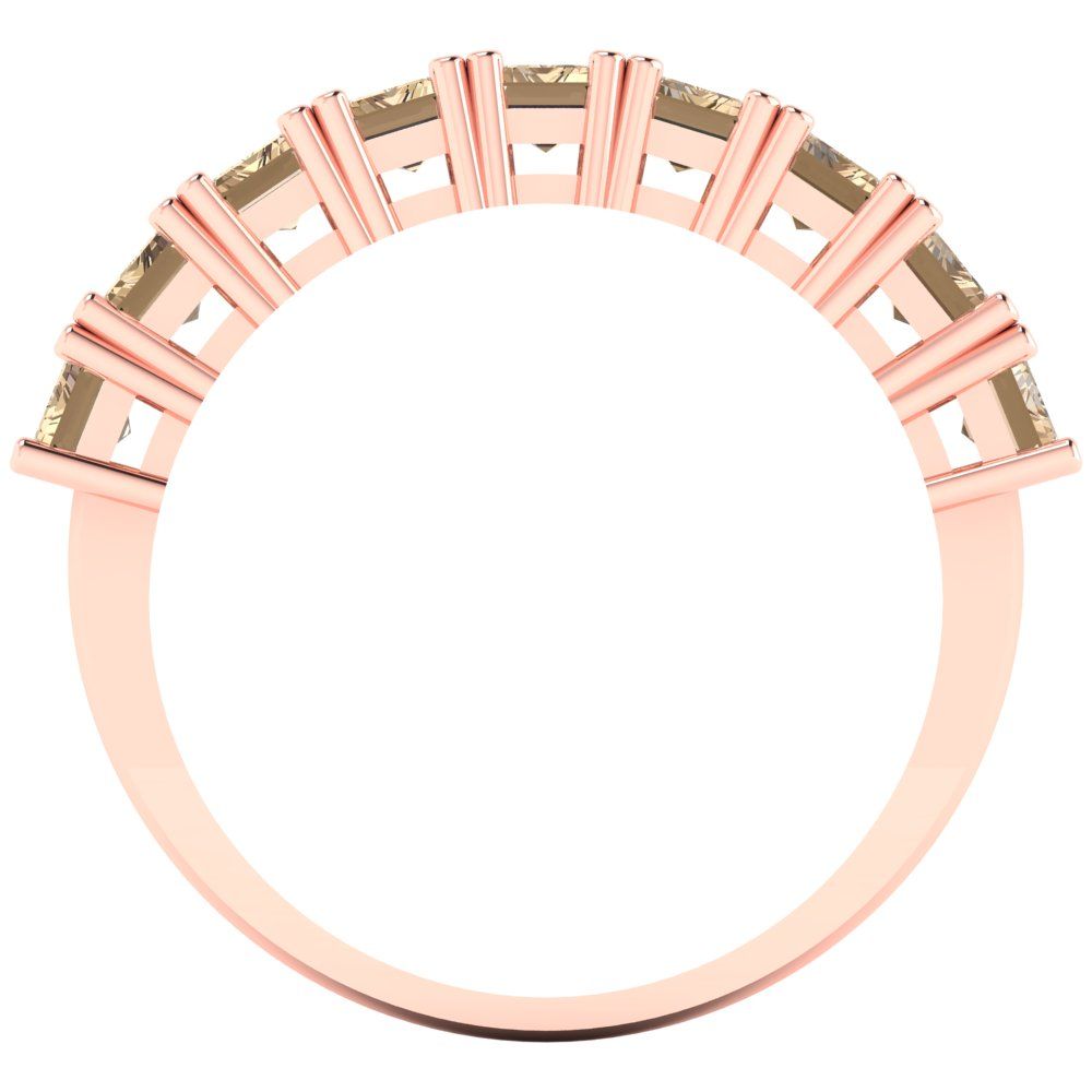 2.61 cttw Yellow Moissanite Emerald Cut Rose Gold Eternity Wedding Band