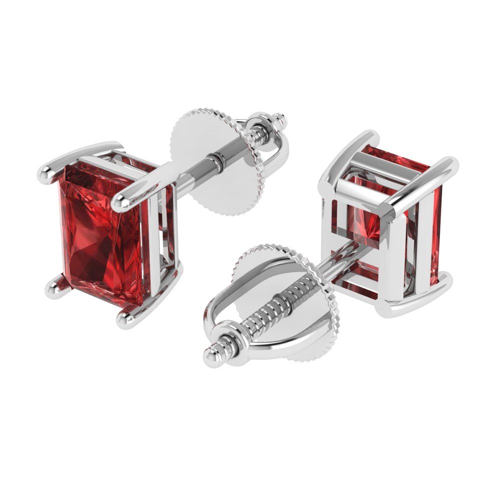 2.3 cttw Natural Garnet Solitaire with Zirconia Simulated Diamond Accents Engagement Ring - Solid Gold (Round Cut,8.0mm)