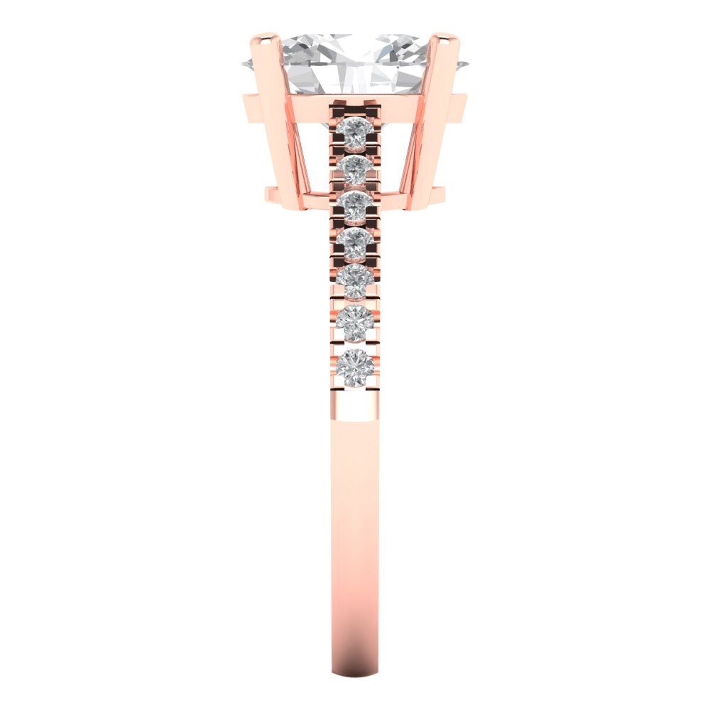 2.21 cttw White Sapphire Solitaire with Zirconia Simulated Diamond Accents Engagement Ring - Solid Gold (Oval Cut,9X7mm)