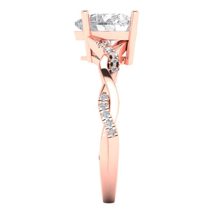 2.1 cttw White Sapphire Solitaire with Zirconia Simulated Diamond Accents Engagement Ring - Solid Gold (Heart Cut,8mm)