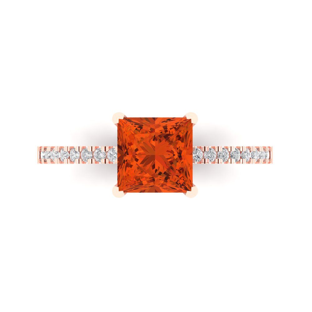 1.62 cttw Zirconia Simulated Red Diamond Solitaire with Zirconia Simul ...