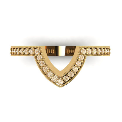 0.1875 cttw Natural Morganite Round Cut Yellow Gold Eternity Wedding Band