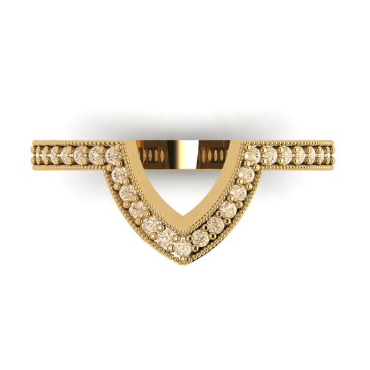 0.1875 cttw Natural Morganite Round Cut Yellow Gold Eternity Wedding Band