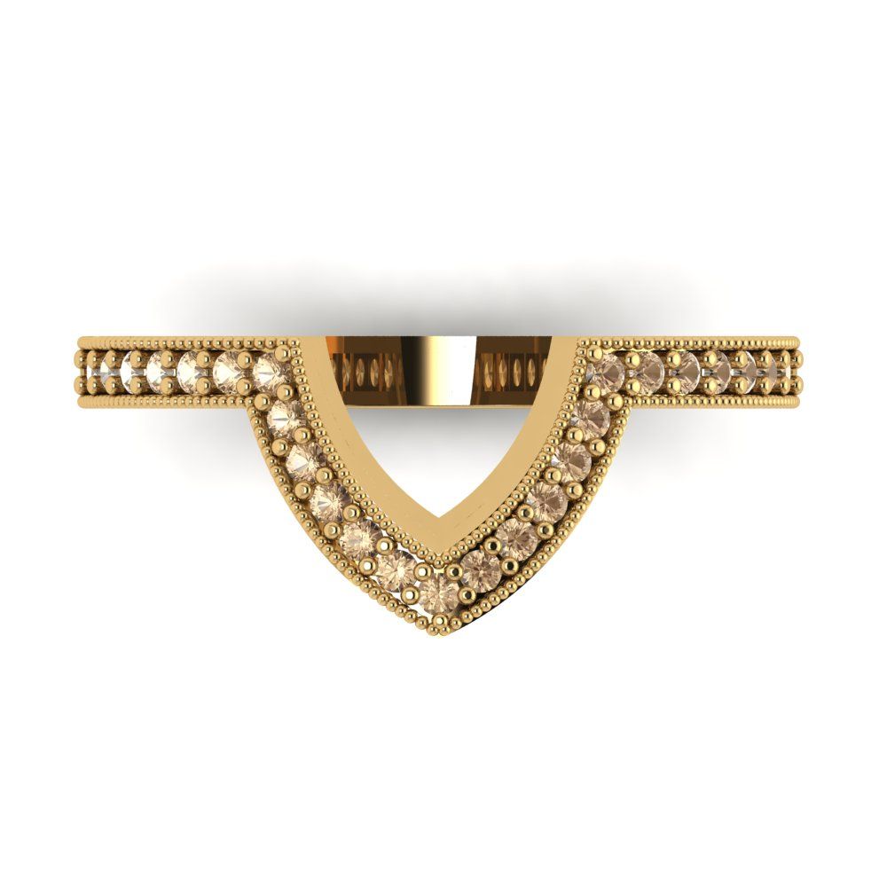 0.1875 cttw Yellow Moissanite Round Cut Yellow Gold Eternity Wedding Band