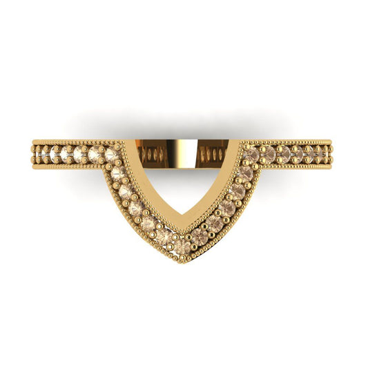 0.1875 cttw Yellow Moissanite Round Cut Yellow Gold Eternity Wedding Band