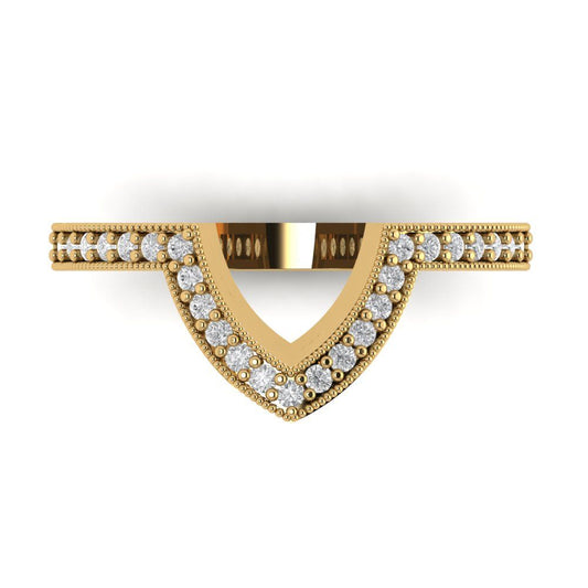 0.1875 cttw Moissanite Round Cut Yellow Gold Eternity Wedding Band