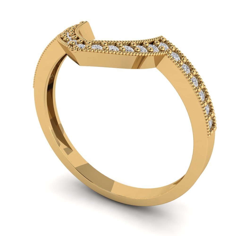 0.1875 cttw White Sapphire Round Cut Yellow Gold Eternity Wedding Band