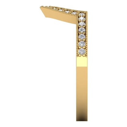 0.25 ct Brilliant Round Cut Natural Diamond Stone Clarity VS1-2 Color G-H Yellow Gold Stackable Band