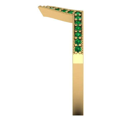 0.1875 cttw Simulated Emerald Round Cut Yellow Gold Eternity Wedding Band