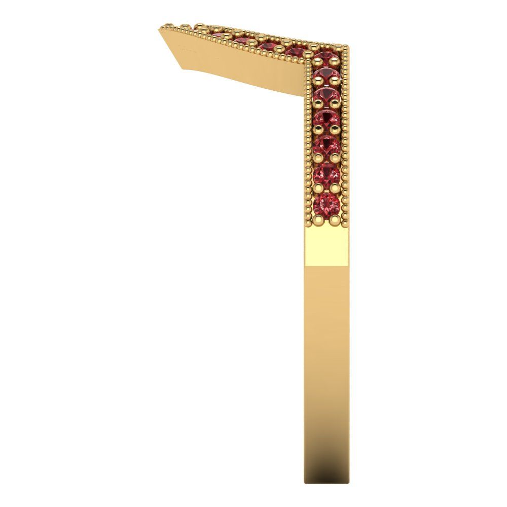0.1875 cttw Natural Garnet Round Cut Yellow Gold Eternity Wedding Band