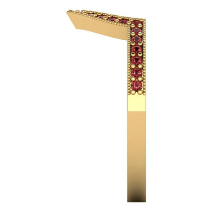 0.1875 cttw Natural Garnet Round Cut Yellow Gold Eternity Wedding Band