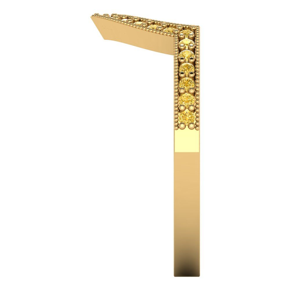 0.1875 cttw Simulated Yellow Diamond Round Cut Yellow Gold Eternity Wedding Band