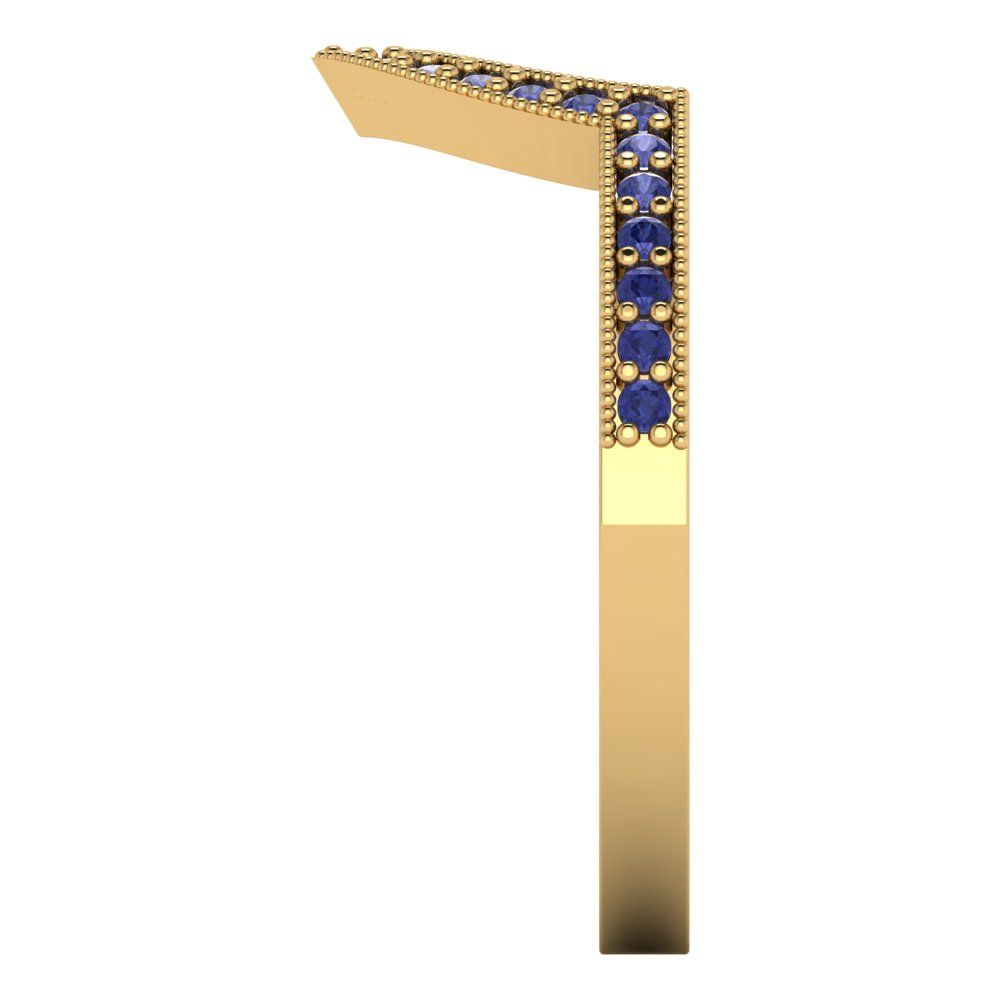 0.1875 cttw Simulated Tanzanite Round Cut Yellow Gold Eternity Wedding Band