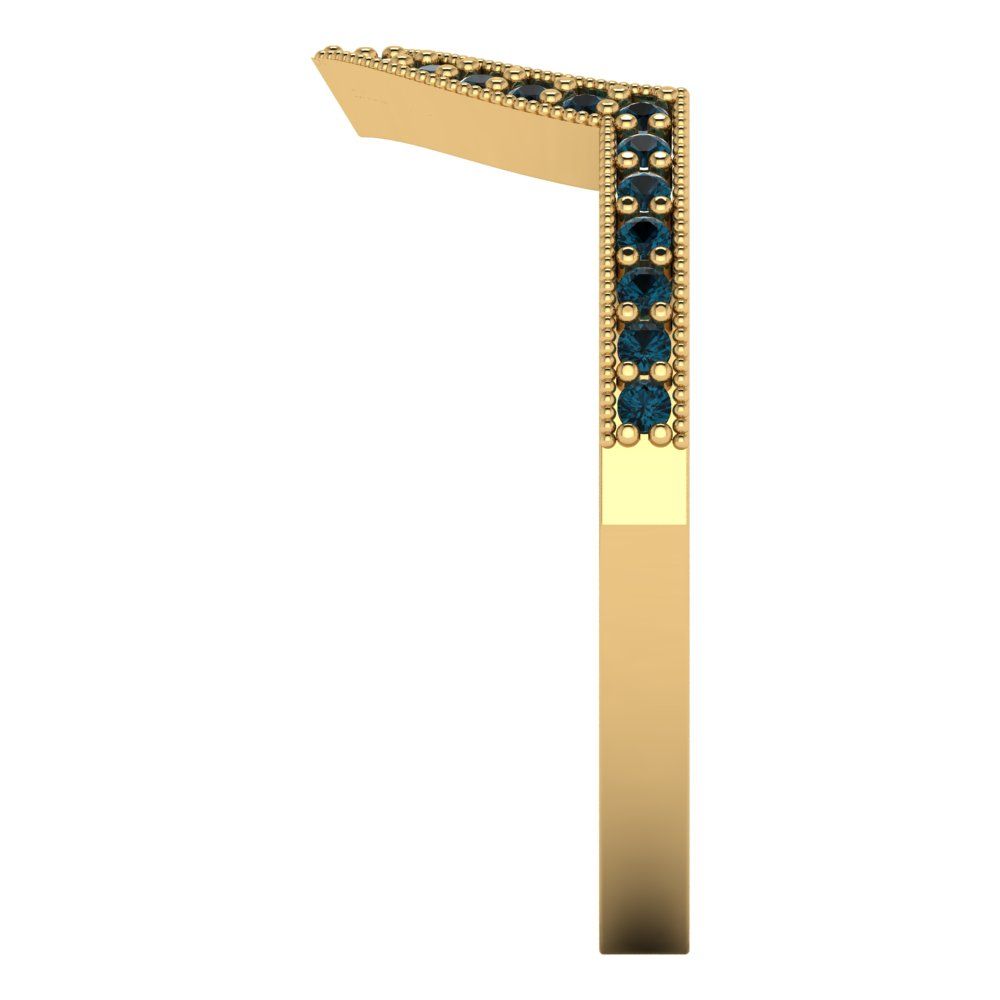 0.1875 cttw Natural London Blue Topaz Round Cut Yellow Gold Eternity Wedding Band