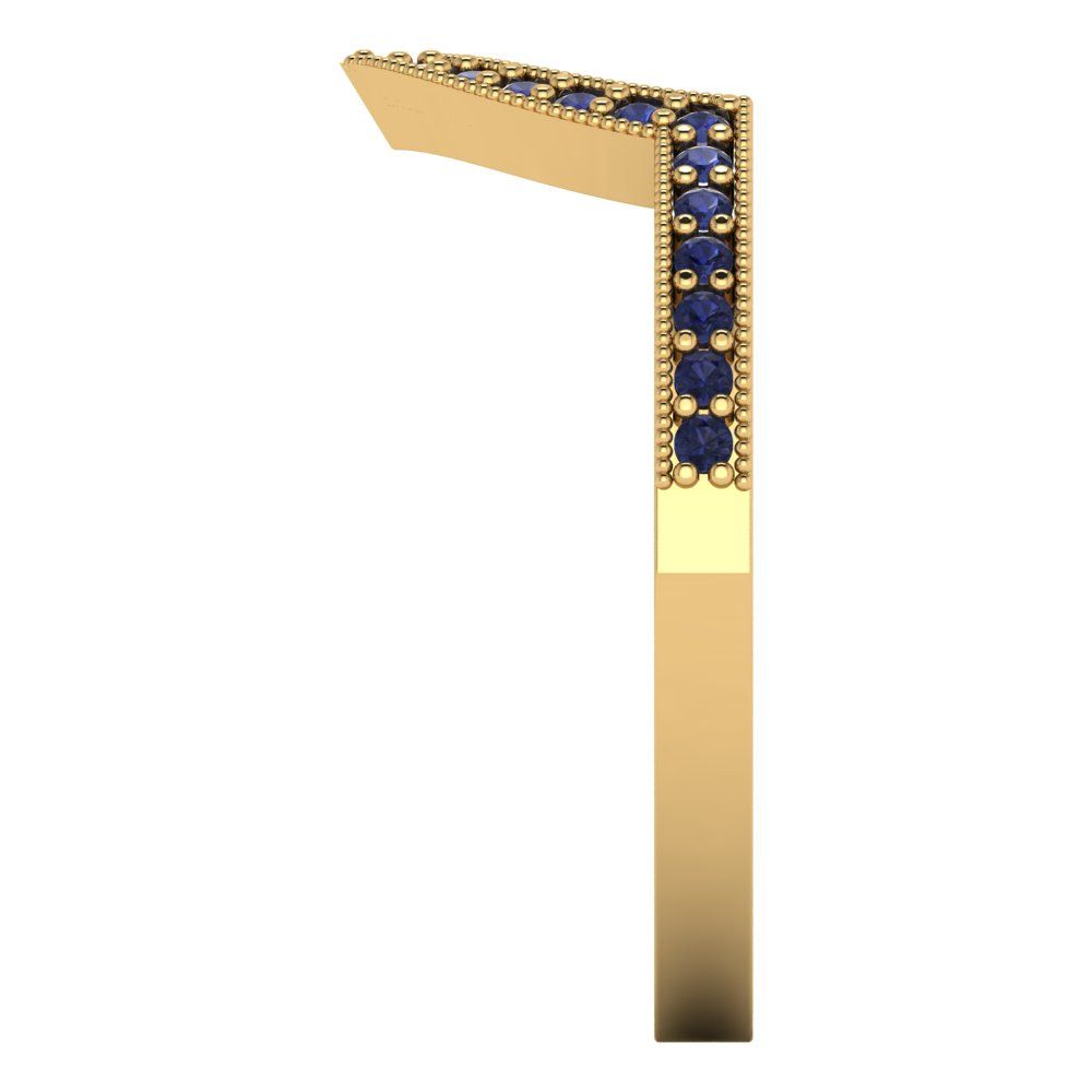 0.1875 cttw Simulated Blue Sapphire Round Cut Yellow Gold Eternity Wedding Band