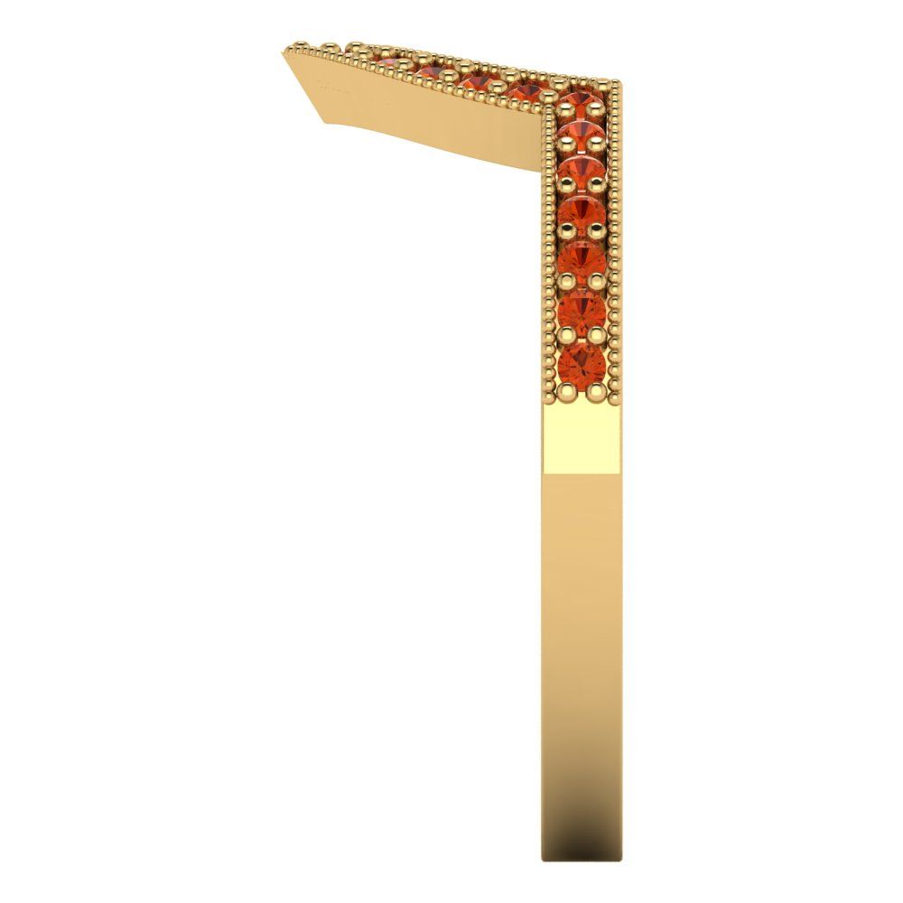 0.1875 cttw Simulated Red Diamond Round Cut Yellow Gold Eternity Wedding Band
