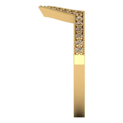 0.1875 cttw Yellow Moissanite Round Cut Yellow Gold Eternity Wedding Band