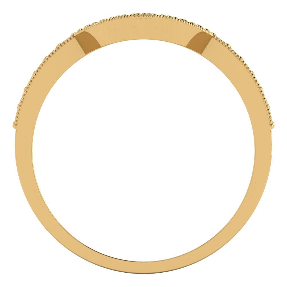 0.1875 cttw Natural Aquamarine Round Cut Yellow Gold Eternity Wedding Band