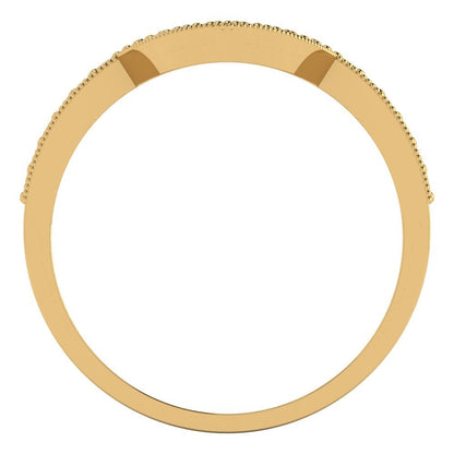 0.1875 cttw Simulated Yellow Diamond Round Cut Yellow Gold Eternity Wedding Band