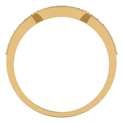 0.1875 cttw Simulated Champagne Diamond Round Cut Yellow Gold Eternity Wedding Band