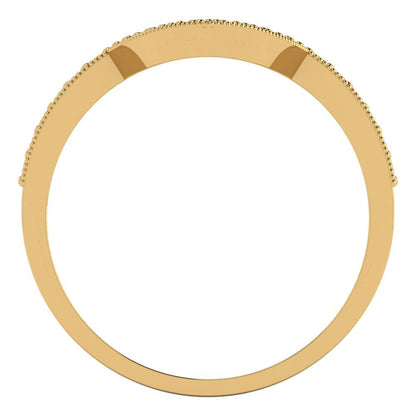 0.1875 cttw Simulated Emerald Round Cut Yellow Gold Eternity Wedding Band