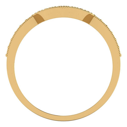 0.1875 cttw Natural Citrine Round Cut Yellow Gold Eternity Wedding Band