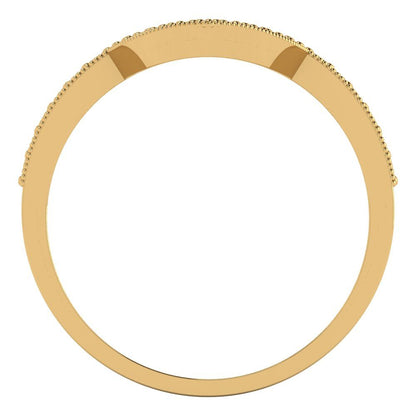 0.1875 cttw Simulated Pink Diamond Round Cut Yellow Gold Eternity Wedding Band