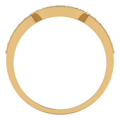 0.1875 cttw Blue Moissanite Round Cut Yellow Gold Eternity Wedding Band