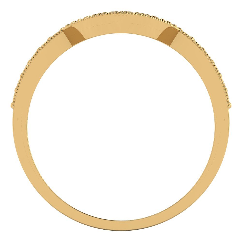 0.1875 cttw Natural Peridot Round Cut Yellow Gold Eternity Wedding Band