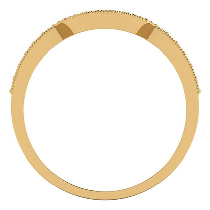 0.1875 cttw Natural Peridot Round Cut Yellow Gold Eternity Wedding Band