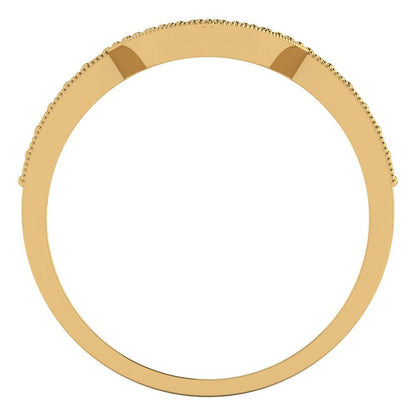 0.1875 cttw Natural London Blue Topaz Round Cut Yellow Gold Eternity Wedding Band