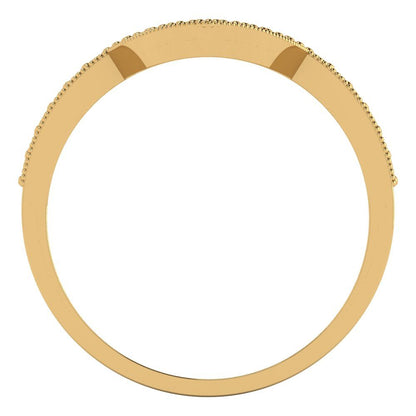0.1875 cttw Natural Morganite Round Cut Yellow Gold Eternity Wedding Band