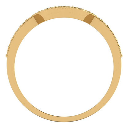 0.1875 cttw Yellow Moissanite Round Cut Yellow Gold Eternity Wedding Band