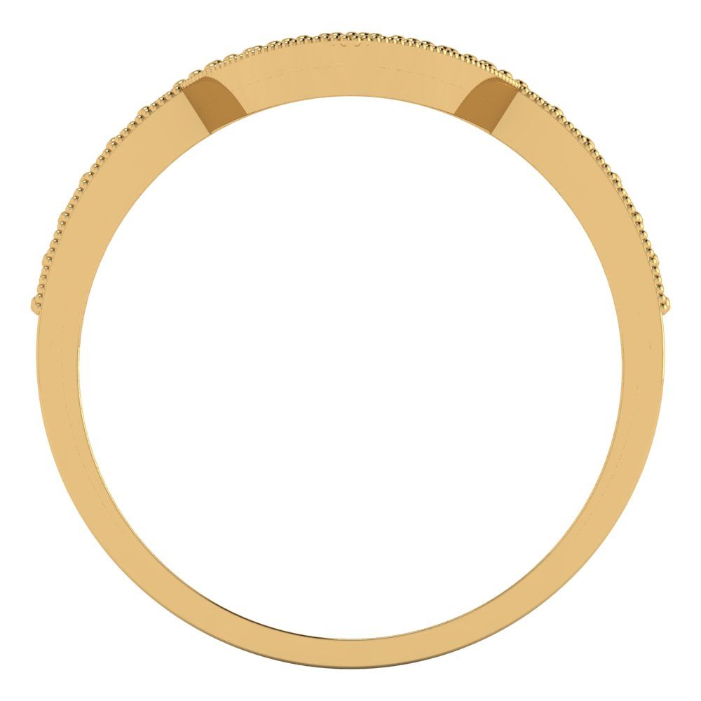 0.1875 cttw Simulated Red Diamond Round Cut Yellow Gold Eternity Wedding Band