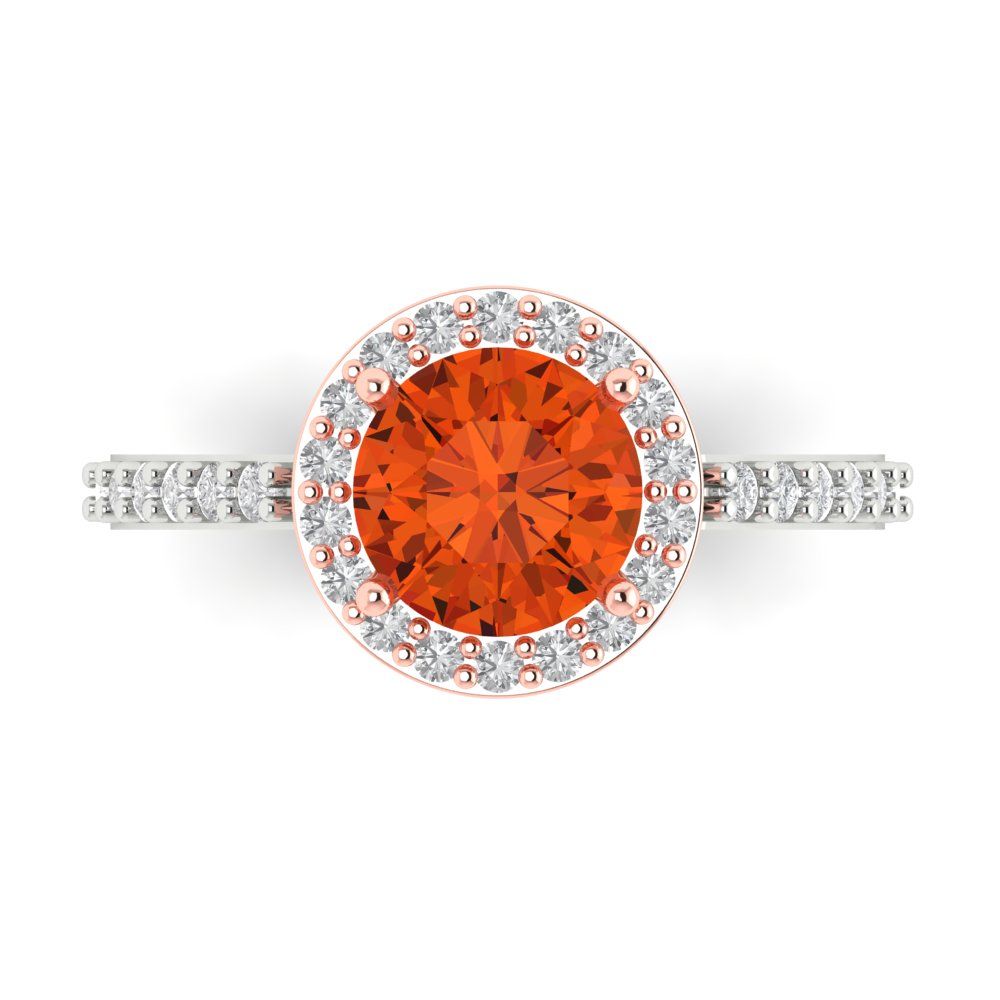1.86 cttw Zirconia Simulated Red Diamond Solitaire with Zirconia Simul ...