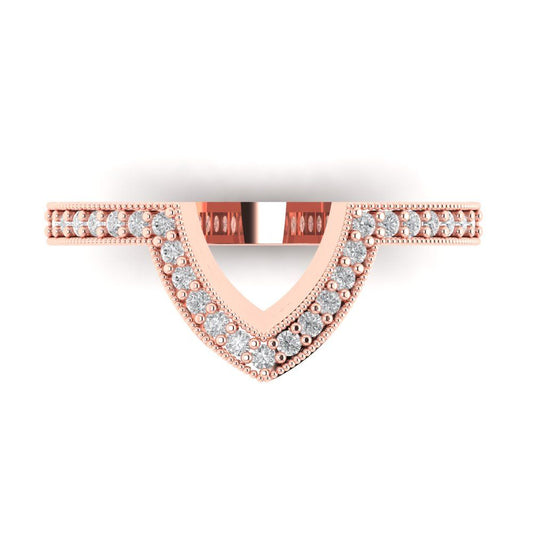 0.1875 cttw White Sapphire Round Cut Rose Gold Eternity Wedding Band