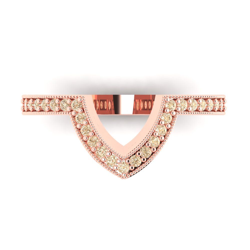 0.1875 cttw Natural Morganite Round Cut Rose Gold Eternity Wedding Band