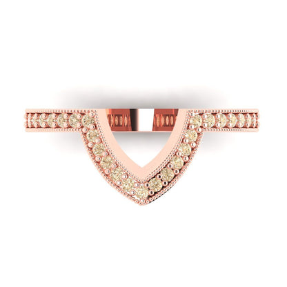 0.1875 cttw Natural Morganite Round Cut Rose Gold Eternity Wedding Band