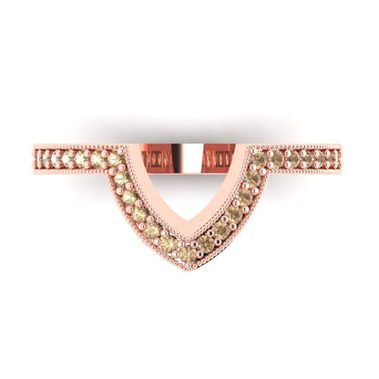 0.1875 cttw Yellow Moissanite Round Cut Rose Gold Eternity Wedding Band