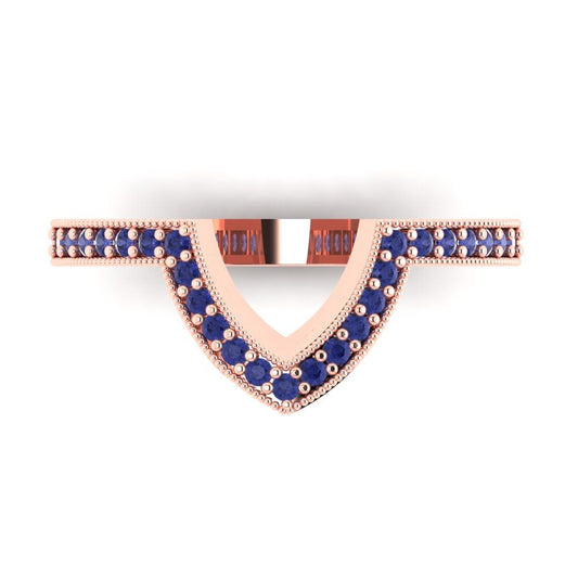 0.1875 cttw Simulated Tanzanite Round Cut Rose Gold Eternity Wedding Band