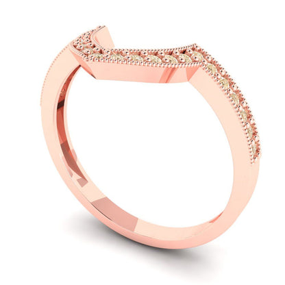 0.1875 cttw Natural Morganite Round Cut Rose Gold Eternity Wedding Band
