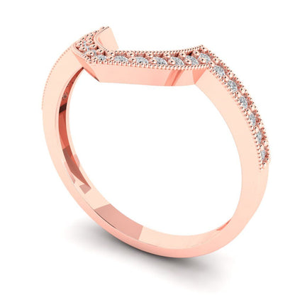 0.1875 cttw White Sapphire Round Cut Rose Gold Eternity Wedding Band
