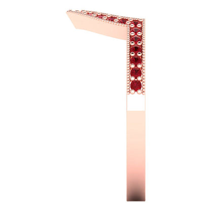 0.1875 cttw Simulated Ruby Round Cut Rose Gold Eternity Wedding Band
