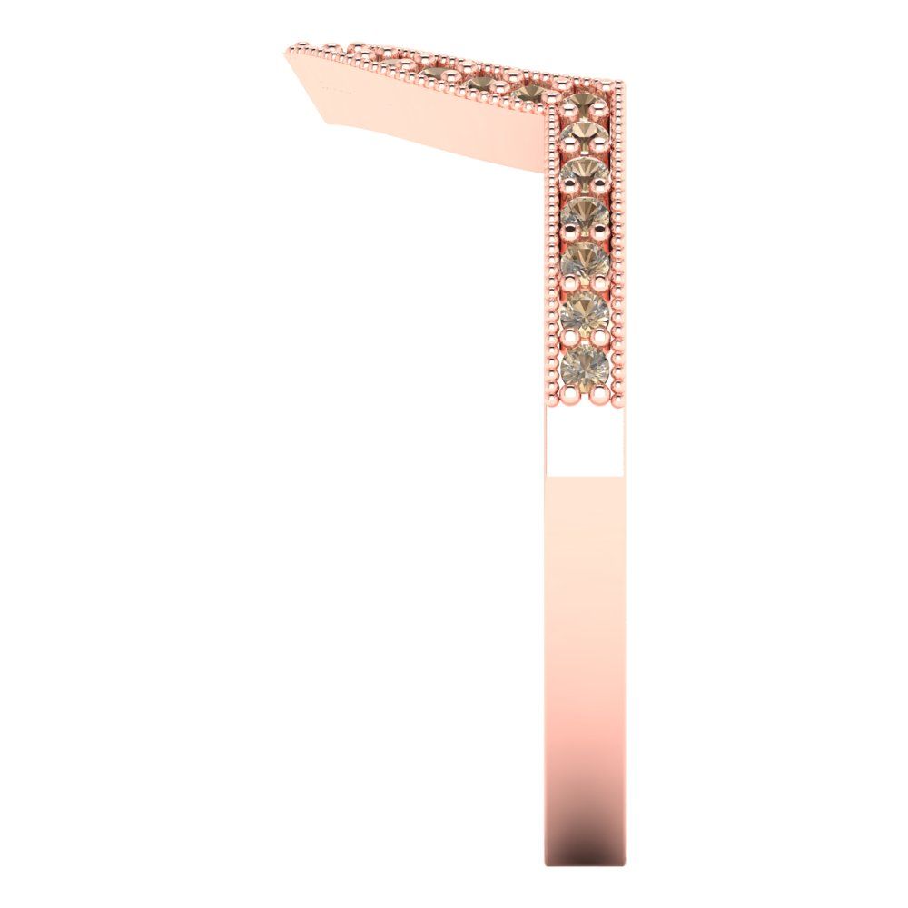 0.1875 cttw Yellow Moissanite Round Cut Rose Gold Eternity Wedding Band