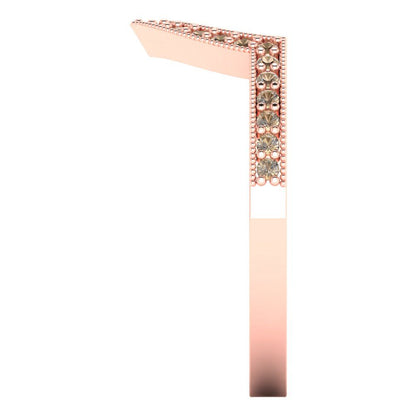 0.1875 cttw Yellow Moissanite Round Cut Rose Gold Eternity Wedding Band