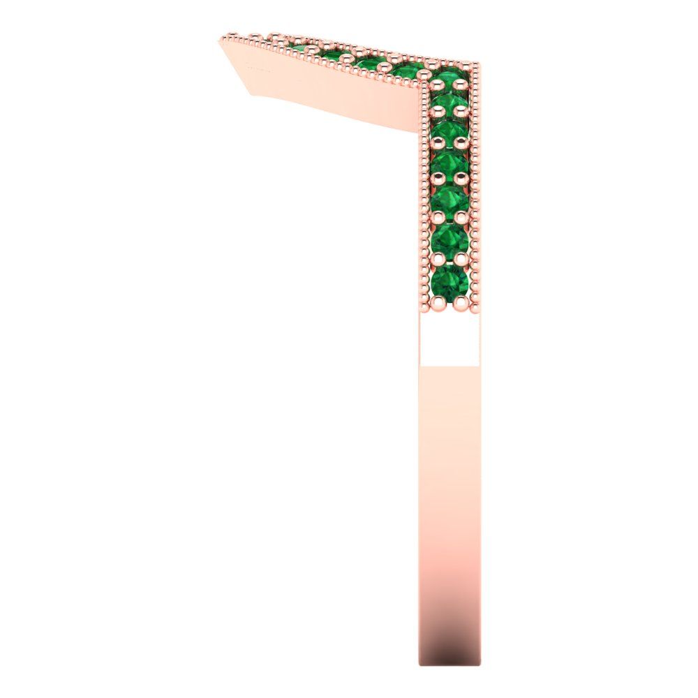 0.1875 cttw Simulated Emerald Round Cut Rose Gold Eternity Wedding Band