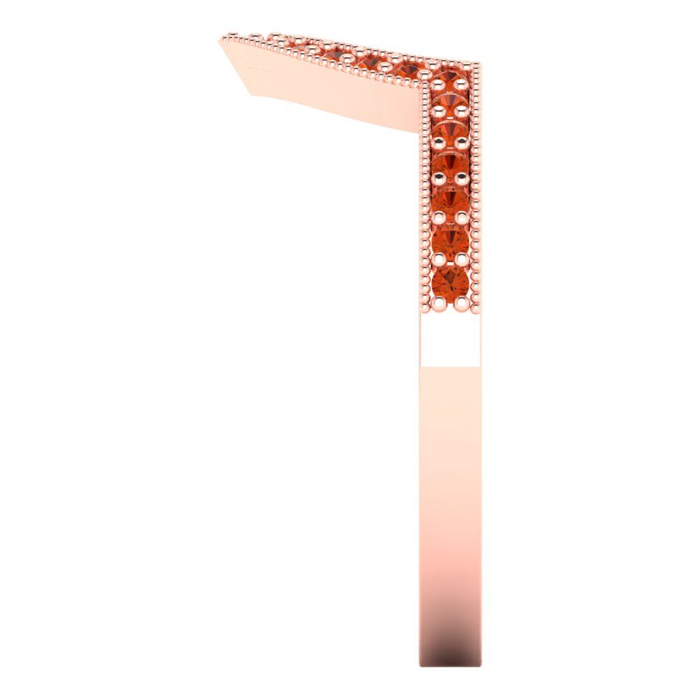 0.1875 cttw Simulated Red Diamond Round Cut Rose Gold Eternity Wedding Band